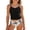 X6 Black, variant on Ticikt Girls' 2-Piece Tankini Swimsuit, Adjustable Strap Ruched Top with Tropical Print Bottom for 8-14Y,Black