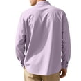 thumbnail image 6 of YLSDY Mens Linen Shirt Short Sleeve Button Down Collar T Shirt Blouses Casual Solid Color Summer Vacation Beach Shirts Purple M, 6 of 9