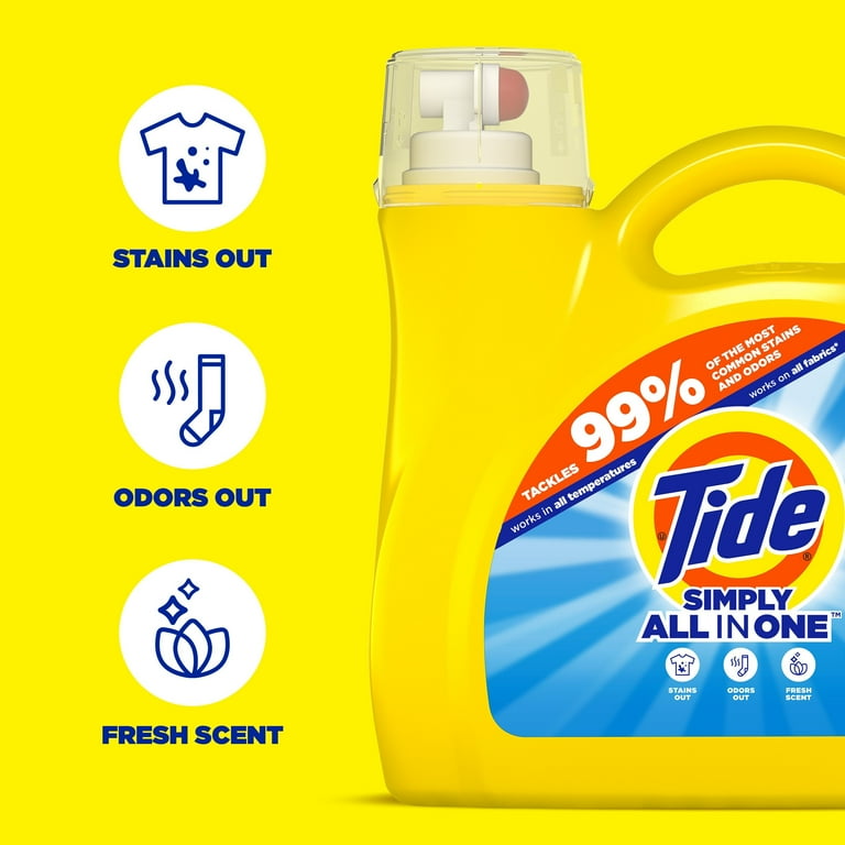 Tide Simply All-in-One Liquid Laundry Detergent, Refreshing Breeze Scent,  182 fl oz, 138 Loads