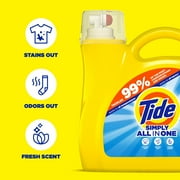 Tide Simply Laundry Detergent Liquid All-In-One, Refreshing Breeze Scent, 117 fl oz, 89 Loads
