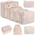 thumbnail image 1 of 8 Set Packing Cubes Luggage Packing Organizers for Travel Accessories, Cream, Small, 1 of 6
