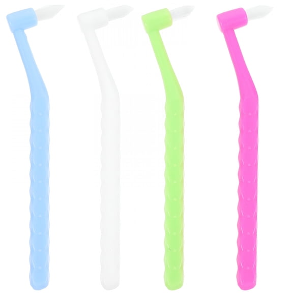 XIRQI Dental Picks for Teeth Hygienicing Braces Toothbrush Orthodontic Gap Travel Fiber ABS 4 Pcs