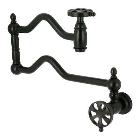 Kingston Brass KS2100RX Belknap Wall Mount Pot Filler Faucet, Matte Black