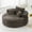 Brown, variant on ClinQ 55 inch Oversized Round Chaise Lounge, Corduroy Upholstered Boneless Sofa, 3 Pillows Include, No Assembly Required, White