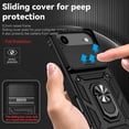 thumbnail image 3 of Dteck Case for iPhone 17 Air ,Shockproof TPU+PC with Slide Camera Cover Built-in 360° Rotate Ring Kickstand Magnetic Shockproof Back Cover,Black, 3 of 10