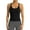 Black, variant on Ribbed Athletic Tank Tops for Women with Built in Bra Racerback Seamless Scoop Neck Workout Camis Top