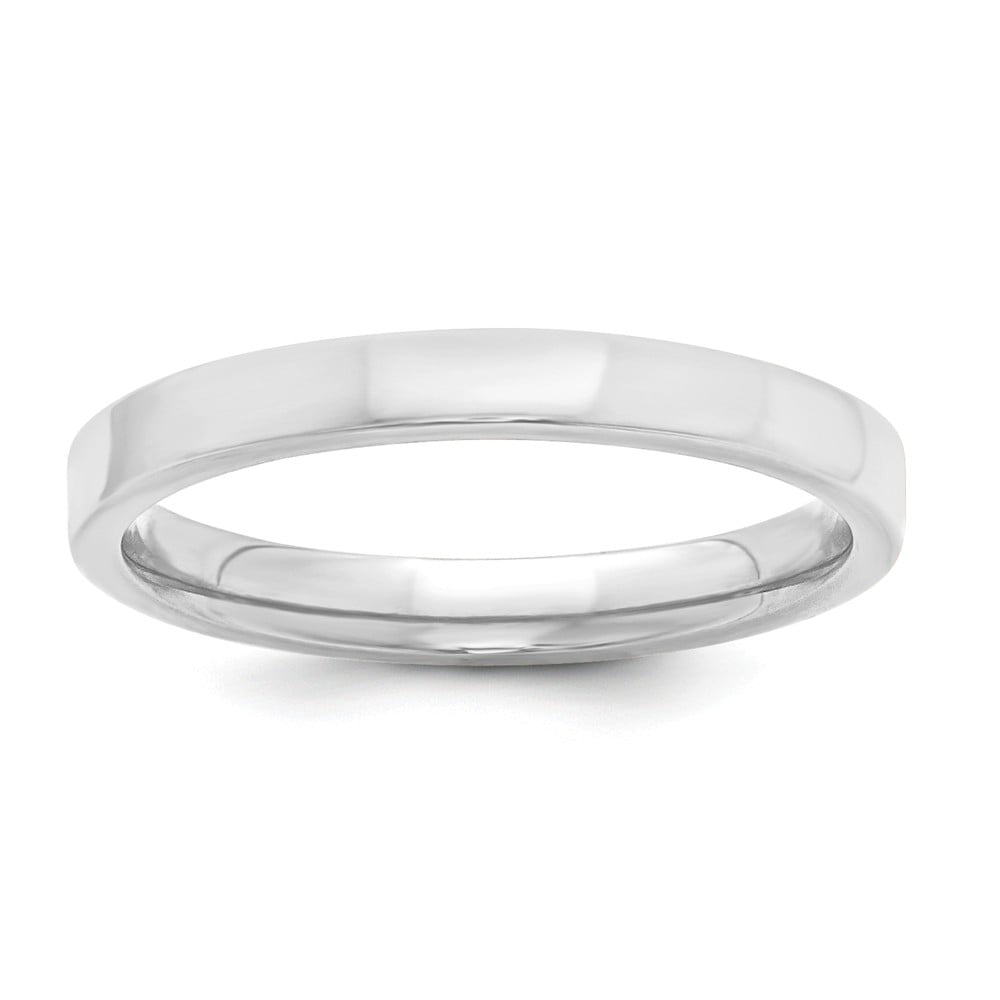 Solid 925 Sterling Silver 3mm Comfort Fit Flat Wedding Band