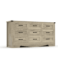 thumbnail image 3 of 9 Drawer Dresser 59" Wide Farmhouse Mid-Century Modern Wood Tall Chest for Bedroom Living Room(Gray), 3 of 8
