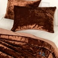 thumbnail image 5 of DecorAvenue Ultra Luxury Velevt Duvet Cover Set 3 Pc Comforter Cover Set for Home Decoration with Zip Closure no Filling Brown Color Twin Size 68" x 90" Inches, 5 of 6