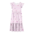 thumbnail image 5 of NaWent Maxi Dress for Girls Short Sleeve Casual Long Flower Print Dresses with Pockets 6-12 Years Pink 12 Years, 5 of 5