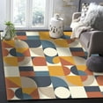 thumbnail image 5 of Area Rug 4'x6' Mid Century Orange Brown Beige Blue Abstract Retro Geometric Modern Washable Area Rugs Non Shedding Floor Carpet Rubber Backing Non-Slip Indoor Mats for Living Room Bedroom Kitchen, 5 of 8