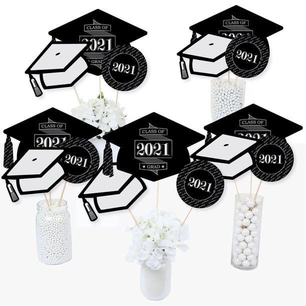 Big Dot Of Happiness Graduation Cheers 2021 Graduation Party Centerpiece Sticks Table Toppers Set Of 15 Walmart Com 2022 Graduation Center Pieces