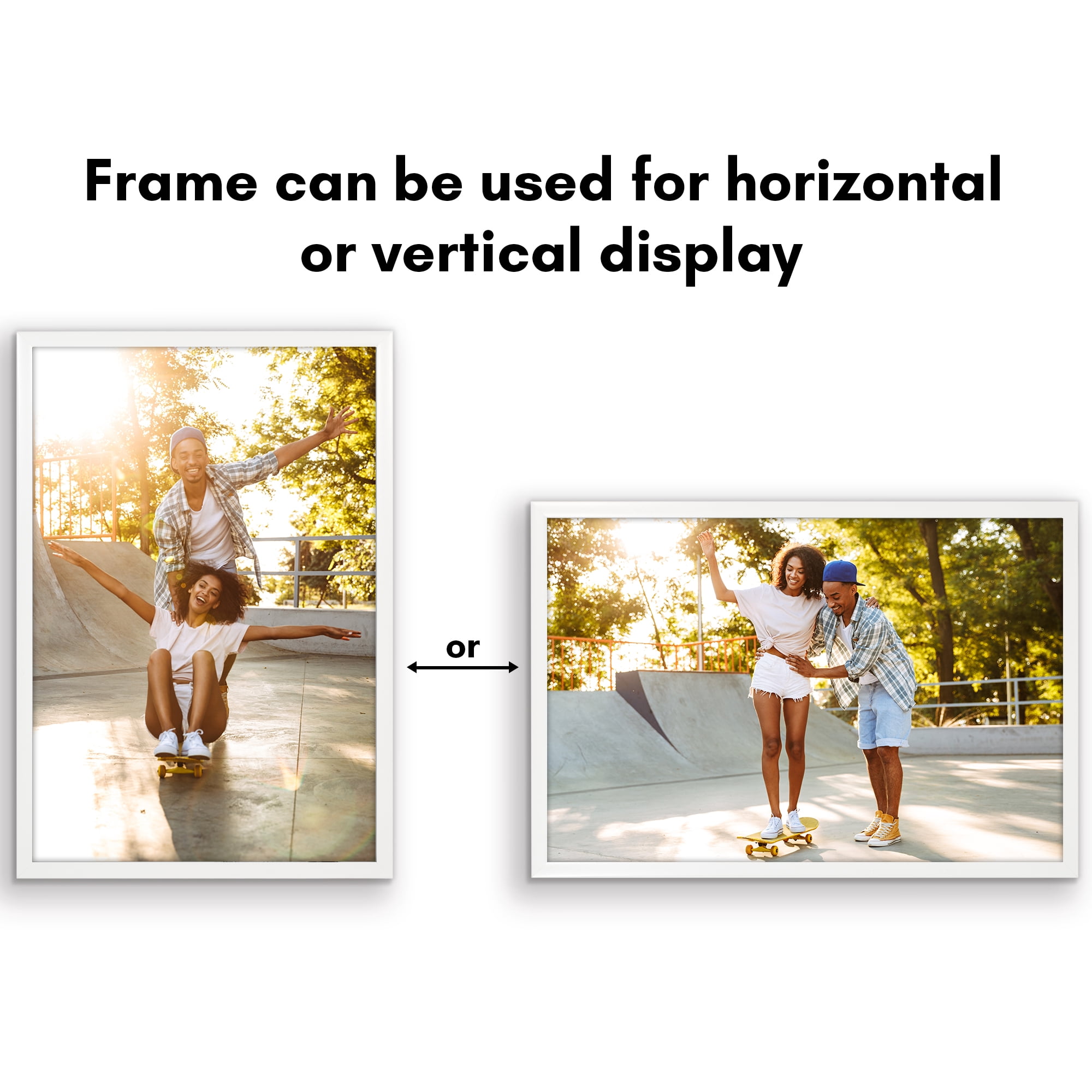 Americanflat 16x24 Poster Frame with Polished Plexiglass Soho Collection Gallery Style Deep Molding - White