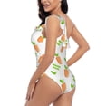 thumbnail image 4 of Honeii Vegan Fruit Carrot for women's one-piece swimsuit featuring a chic one-shoulder design experience elegance and style in the water-Medium, 4 of 6