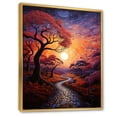 thumbnail image 2 of Designart "Sunset Sunset Reverie Painting I" Floral Floater Framed Wall Art Living Room, 2 of 7