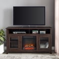 thumbnail image 5 of Woven Paths Highboy 2 Door Electric Fireplace TV Stand for TVs up to 65", Brown, 5 of 9