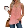 thumbnail image 2 of Blouse Sans Manches à Col en V pour Femmes, Haut Décontracté en Polyester, Tissu Léger et Doux, Longueur Régulière, pour l'Été et le Printemps, pour les Rendez-Vous Quotidiens et les Fêtes, 2 of 7