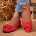 thumbnail image 6 of ZACPNCV Womens Plus Size Suede Wedge Flats Round Toe Bow Design Comfort Casual Shoes Summer, 6 of 9