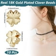 thumbnail image 2 of 1 Box 10Pcs Four Leaf Clover Beads 18K Gold Plated Brass Good Lucky Beads for DIY Jewelry Making St Patrick's Day, 2 of 6