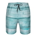 thumbnail image 3 of Logiee Teal Turquoise Wood Print Mens Swim Trunks Quick Dry Board Shorts,Breathable Hawaii Beach Shorts Swimwear Bathing Suits-X-Large, 3 of 6