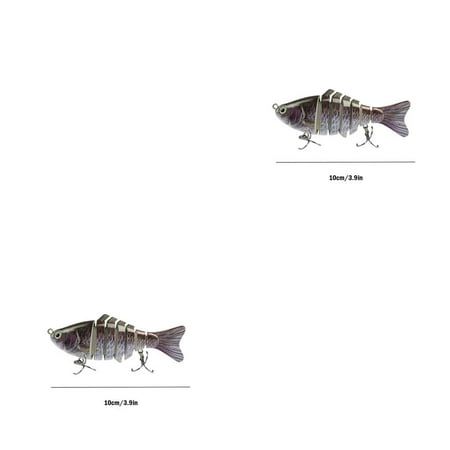 

2pcs Multi Sections 2 Triple Claws Hooks Artificial Fish Shape Bait Lifelike Fishing Spinner Fishhook