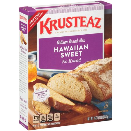 (12 Pack) Krusteaz No Knead Hawaiian Sweet Artisan Bread Mix, 16-Ounce (Best Bread Mix For Bread Maker)