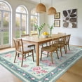thumbnail image 4 of Garvee 8'x10' Vintage Floral Area Rug Washable Foldable Printed Carpet, Non Slip Floor Indoor Mat for Living Room Bedroom Home Office, Green, 4 of 8