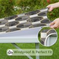 thumbnail image 6 of Gray White Gold Marble Pattern Square Fitted Tablecloth with Elastic Edge,Square Table Cover,Washable Elastic Table Cover for Home Kitchen Party Decor 34"x34", 6 of 6