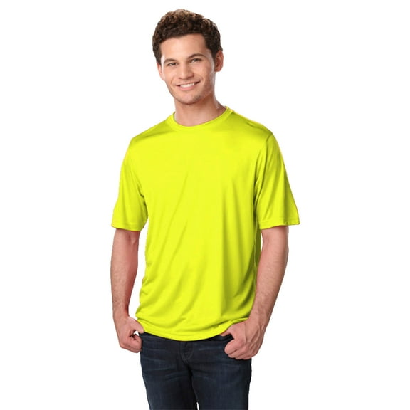 BlueGeneration Adult Solid Wicking T - Optic Yellow Small Solid