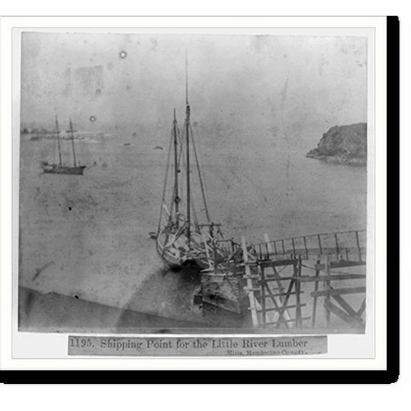 Historic Print, Shipping Point for the Little River Lumber Mills, Mendocino County, 16" x 20"