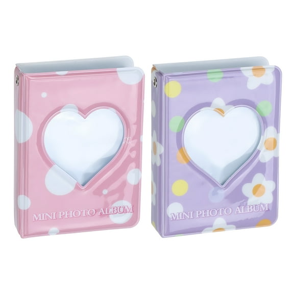 Uxcell 3 Inch Mini Photocard Binder Love Heart Hollow Photocard, Kpop Photocard Binder Album, Style 4