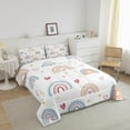 thumbnail image 2 of Erosebridal Rainbow Twin Bedding Sets, Pink Love Heart Comforter Set Cute Flower Cartoon Floral Quilt Bedroom, Boho Rainbow Iridescent Stripe Duvet Insert, Colorful, 2 of 6