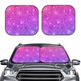 thumbnail image 2 of Balery 2 Piece Pink Purple Glitter Car Windshield Sun Shade|Foldable Front Windshield Shade for Car Front Window for Most Sedans SUV Truck-Medium, 2 of 7
