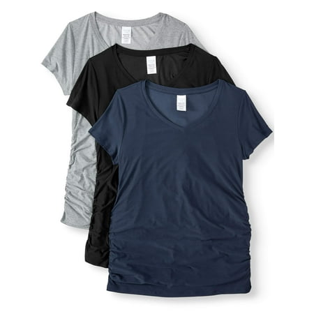 Time and Tru Maternity Basic Short Sleeve T-shirt, 3 (Best Maternity T Shirts)