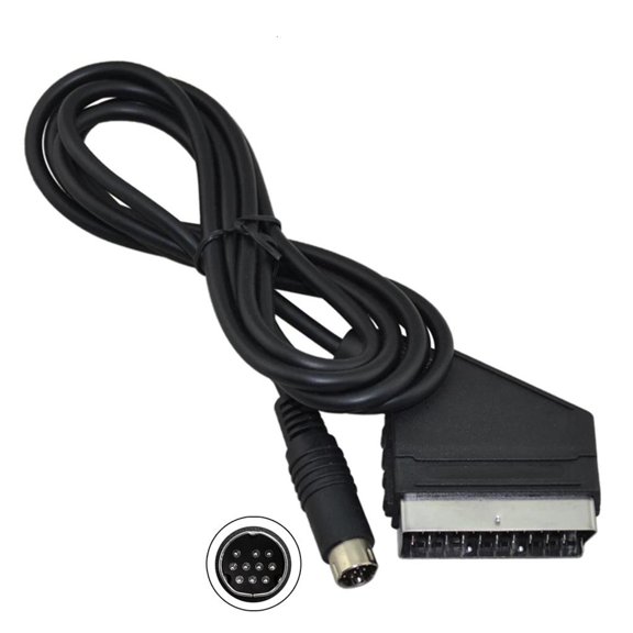 Yammee 1.8m RGB Scart Cable Audio Video Cord Lead Stable Transmission for for Satu