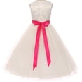 thumbnail image 2 of Little Girls Custom Rhinestone Belt Communion Flowers Girls Dresses Ivory Lilac 6 (MB27K6CB), 2 of 3