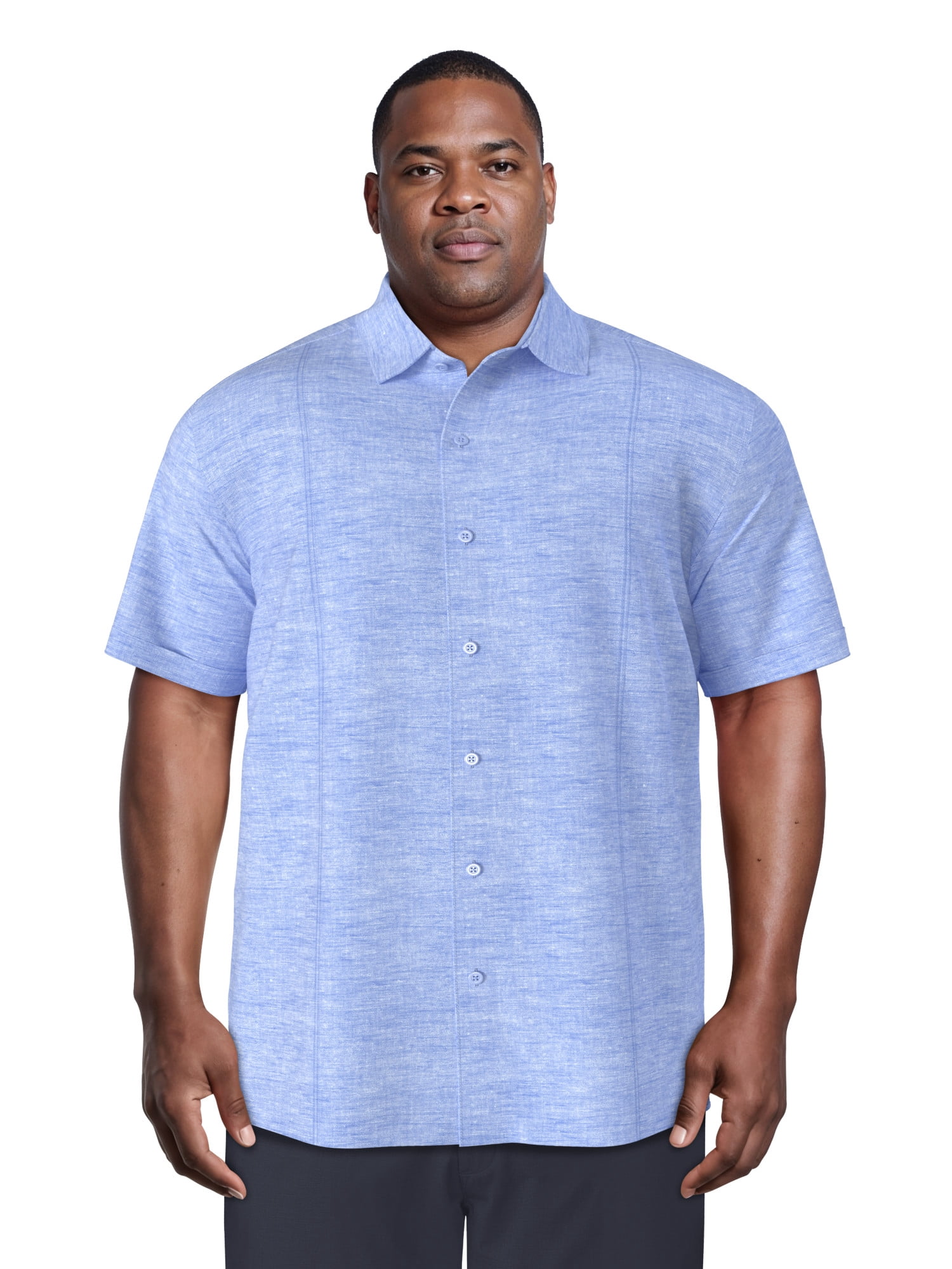 Cafe Luna Men's and Big Men's Short Sleeve Light Weight Woven Shirt, Size S-4XL