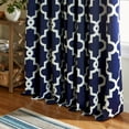 thumbnail image 2 of TOWN & COUNTRY EVERYDAY Ironwork Geo Trellis Sateen Indoor Curtains, Room Darkening Blackout, Grommet Top, Energy Efficient, 2-Pack Set, 52"x108", Peacoat Blue, 2 of 10