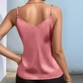 thumbnail image 5 of Aboser Womens Silky Satin Camisole Tops Trendy Shiny Party Shirt Stretchy Spaghetti Strap Cami Tank Top Comfy V Neck Undershirt Loose Fit Camisoles, 5 of 6