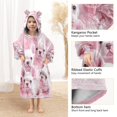 thumbnail image 4 of BZSMCE Wearable Blanket Hoodie Fashion Pink Puppy Paradise Home Wear, 4 of 7