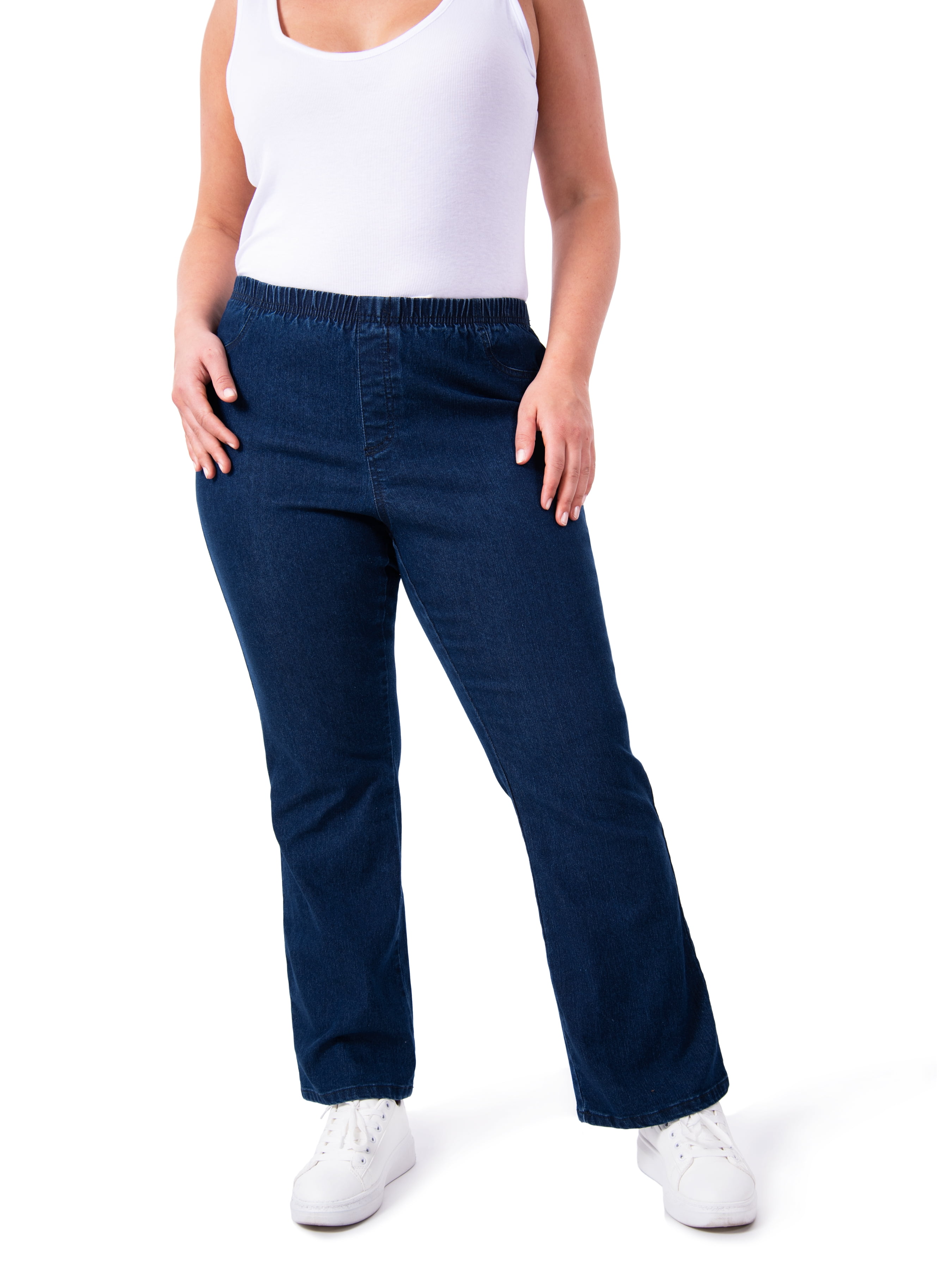 JMS Just My Size by Hanes Women’s Plus Size Pull-On Stretch Denim Bootcut Jeggings