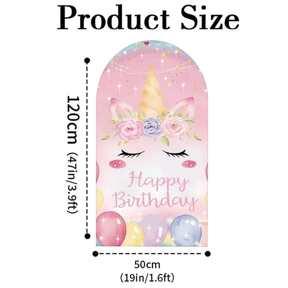 YOPINCO Cartoon Arch Backdrop Pink Girl Birthday Party Baby Christening Photography  Decoration