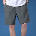 thumbnail image 3 of Ice Silk Men Shorts Sports Summer Quick Dry Leisure Fitness Solid Color Shorts, 3 of 9