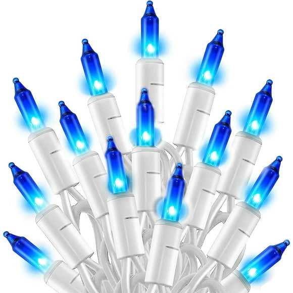 Cadena de luces TW SHINE, 6 m, 100 incandescentes, impermeables, color azul