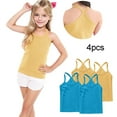 thumbnail image 2 of FamilyThread 4 Pack Girls Tank Tops Solid Sleeveless Undershirts Scoop Neck Undershirts Soft Tops For 1-13Y, 2 of 6