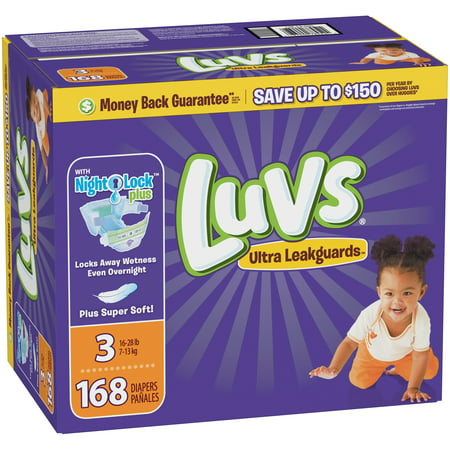 Luvs Pro Level Leak Protection Diapers Giant Pack - Size 3 - 168ct