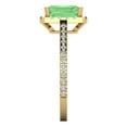 thumbnail image 3 of 1.86 ct Emerald Cut Simulated Green Diamond Solitaire with Simulated Diamond Accents 14K Yellow Gold Womens Engagement Ring, 3 of 8
