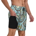 thumbnail image 2 of Logiee Boho Dreamcatcher 1 Print Men's Swim Trunk,Quick Dry Board Shorts ,Men's Swim Trunks with Compression Liner, Bathing Suits with Pockets-Medium, 2 of 6