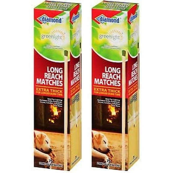 2 set - of 2 Pack Diamond Long Reach Matches 75 Count, Multi-purpose