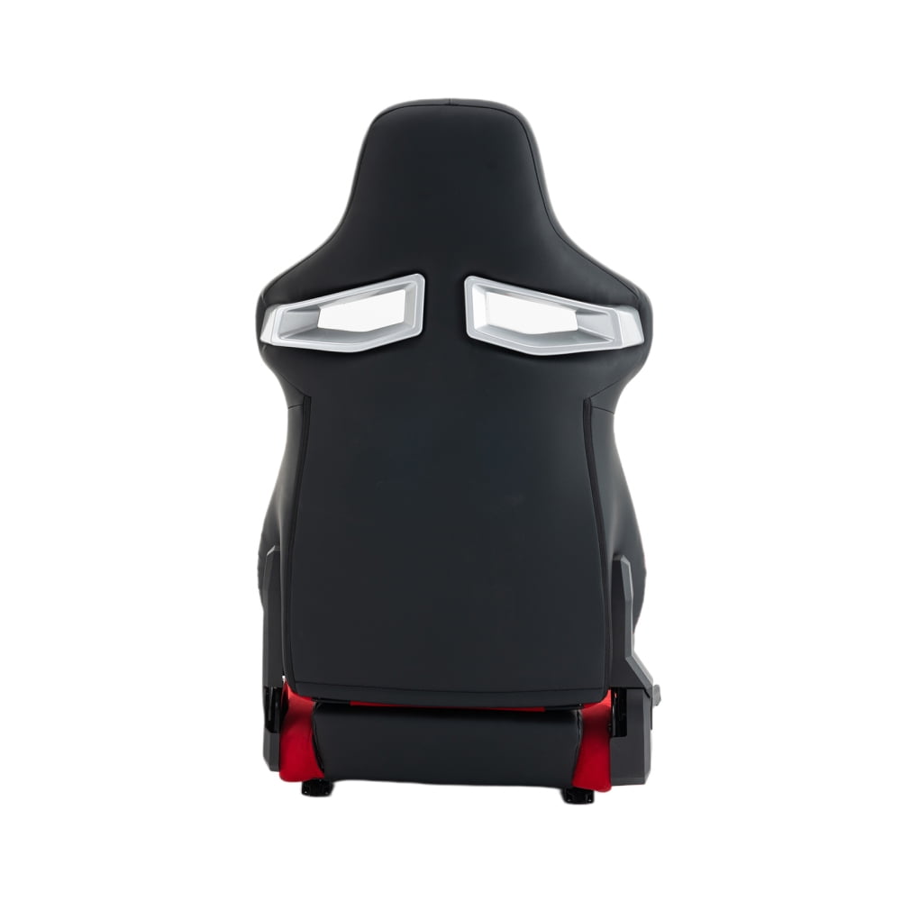 DECMAY Universal Reclinable Racing Simulator Seat – Bucket Style Sport Seat with Adjustable Lock Slide, Red+Black PU Leather & Iron/PVC Frame for PS5/PS4/Xbox/PC